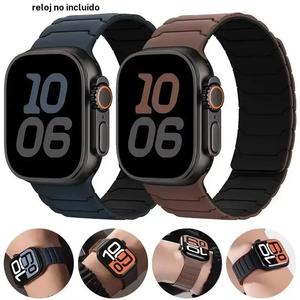 Correa de reloj de silicona (solo correa), Correa de reloj magnética para Apple Watch 44mm 49mm 45mm 41mm 40mm, Accesorios para relojes inteligentes para iWatch Ultra 2 Serie 9 8 7 6 5 4 SE 3, Wearable