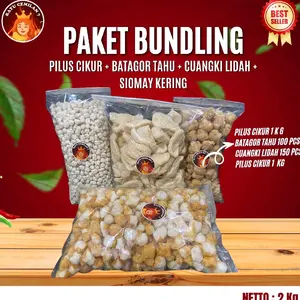 cuanki lidah 150 pcs batagor tahu 100⁸ pcs pilus cikur 1kg siomay mini kering 1 kg Food Camilan Makanan Cemilan