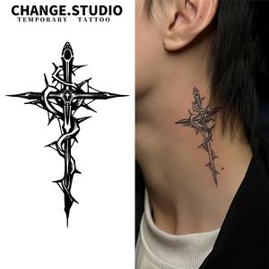 Hình Xăm Tạm Thời, Thiết Kế Chữ Thập, Kéo Dài Trong 15 Ngày, Không Thấm Nước Và Chống Trơn Trượt, Miếng Dán Hình Xăm