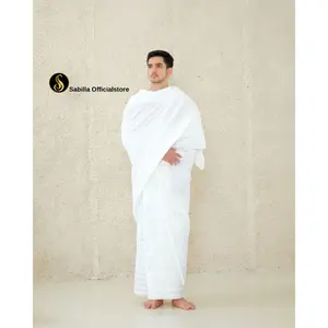 Satu Set Kain Ihram Dewasa Exclusive Bahan Microfiber Nyaman Ukuran 220*110 Cm - Sabilla Muslimstore