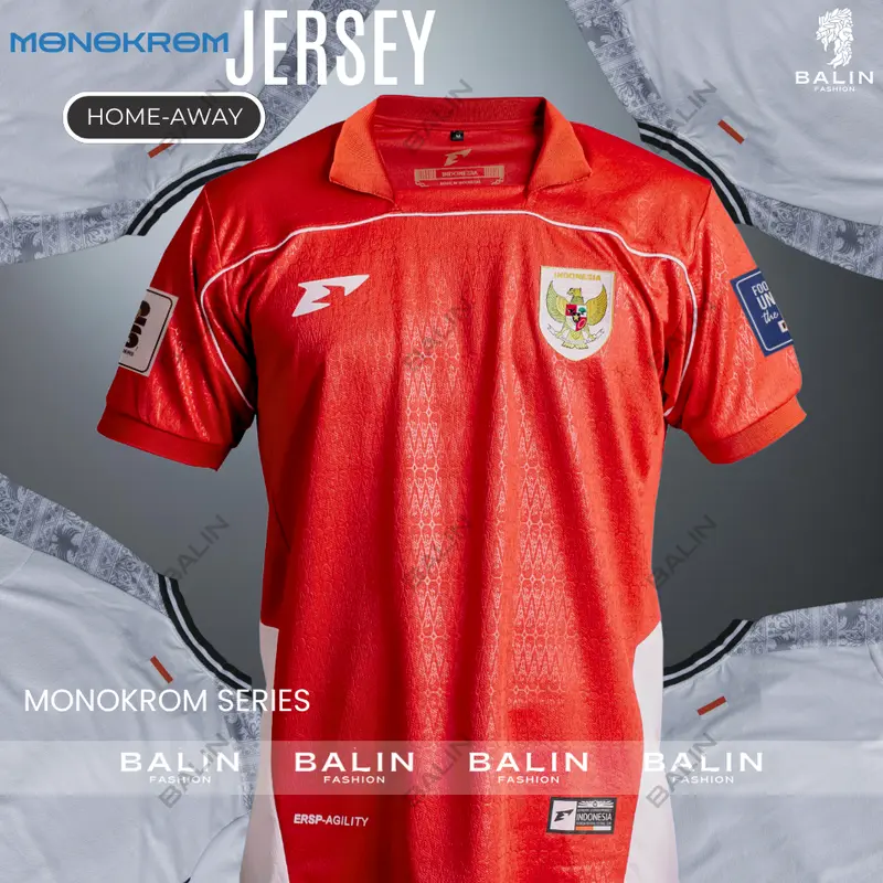 Jersey Timnas 2023-2025 FULLPATCH Bahan Embos Monokrom Pria dan Wanita - Tersedia Bigsize Oversize Terlaris 0