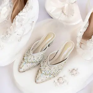ROYAL VINCY Sepatu Wedding Shoes Pengantin Wanita Brukat Payet 5 cm Premium 36-45 Sandal Seserahan Pernikahan Bridal Heels Mewah