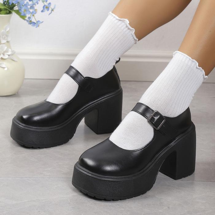 mary jane womens black shoes with buckle