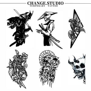 Hình Xăm Đầu Lâu Spartan, Hình Xăm Tạm Thời, Chống Nước Và Cào Cắp, Kéo Dài Trong 15 Ngày. Miếng Dán Hình Xăm