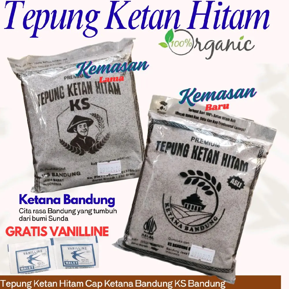 Tepung Ketan Hitam Asli Cap Ketana Bandung | 100% Ketan Hitam 250gr