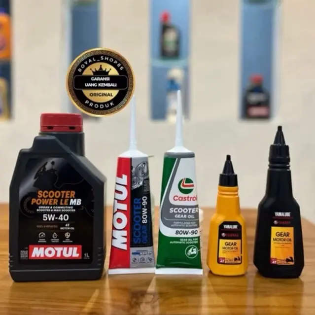 OLI MOTUL SCOOTER POWER LE SAE 5W-40 800 ML - 1 LITER  (ORANGE) FULL SYNTHETIC ORIGINAL Kendaraan Kopling Mesin Motor Motorcycle Oil Sepeda