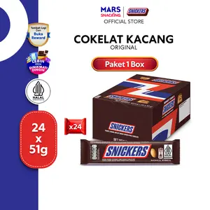 [BUY 22 GET 24] SNICKERS Peanut Original 51gr X24 - Cemilan - Coklat - Caramel