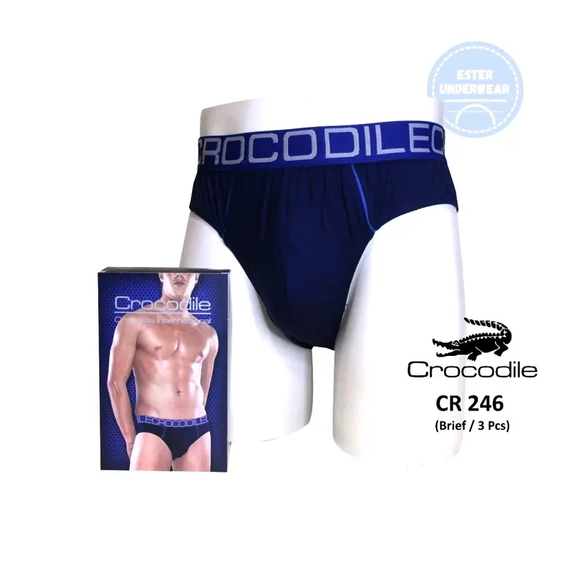 1 Box Isi 3 Pcs Celana Dalam Pria Crocodile 521-246 / Celana Dalam Crocodile Karet Boxer Lembut Nyaman 2