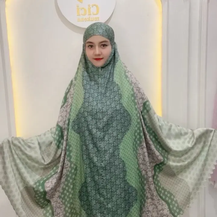 Tebus murah Mukena aramny silk Najma Cicimukena 2 in 1 Travel dewasa  armany Printing premium laser cutting zipper  Motif 4