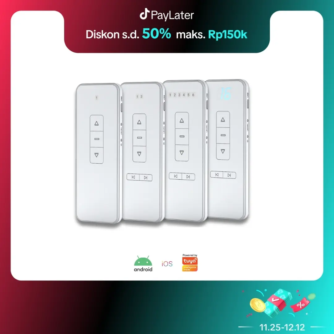 BARDI SMART Curtain Remote RF 433.92 Untuk Tirai Gorden Otomatis