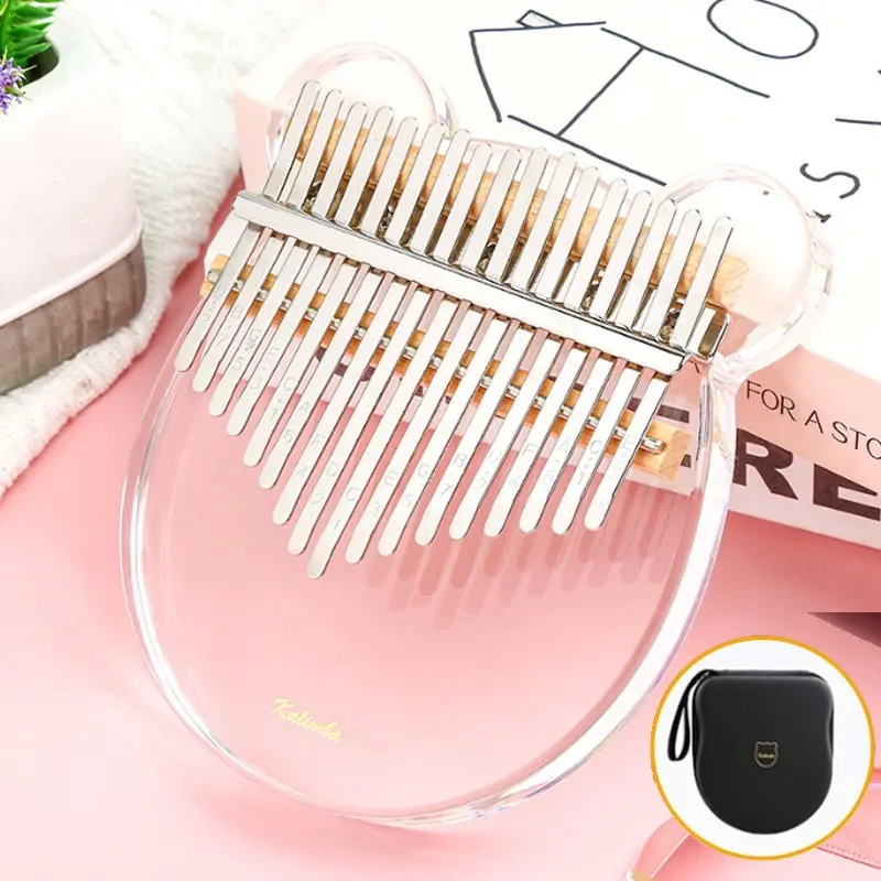 Alat Musik Kalimba 17 keys Acrylic Tas / Kalimba 21 Key untuk pemula Piano jari/Kalimba Alat Musik/Kecapi jari Kalimba