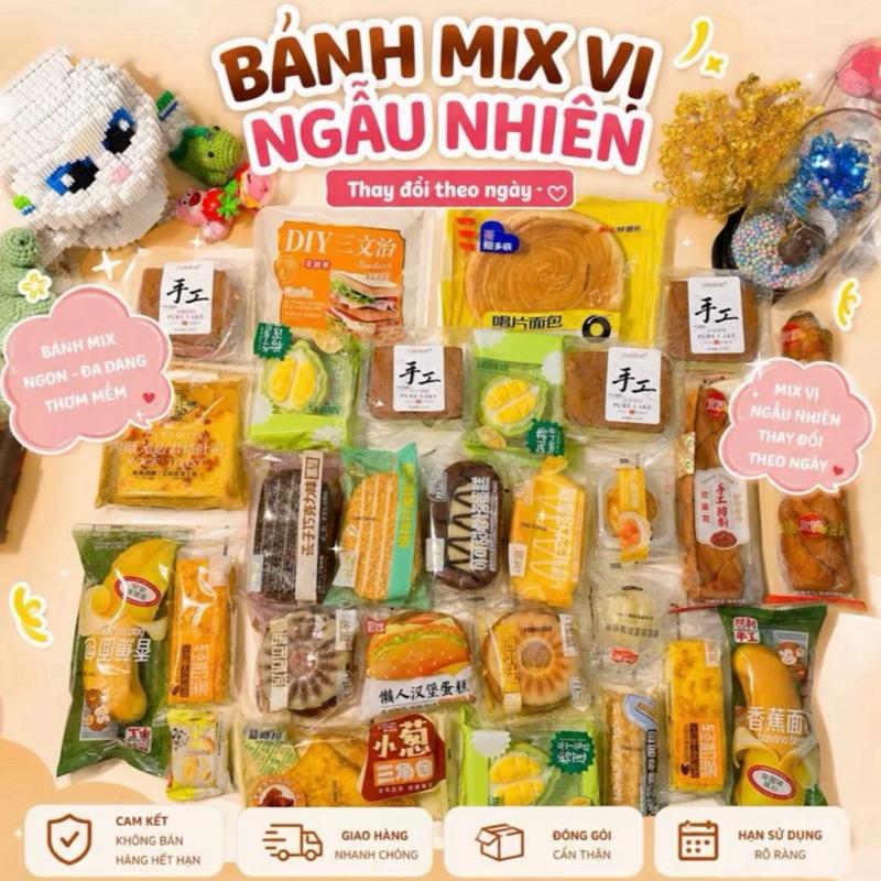 Bánh Mì Tươi Đài Loan Mix Vị 2kg3 Không Trùng Vị Tiện Lợi Bổ Dưỡng Date Mới - Thay Đổi Theo Ngày
