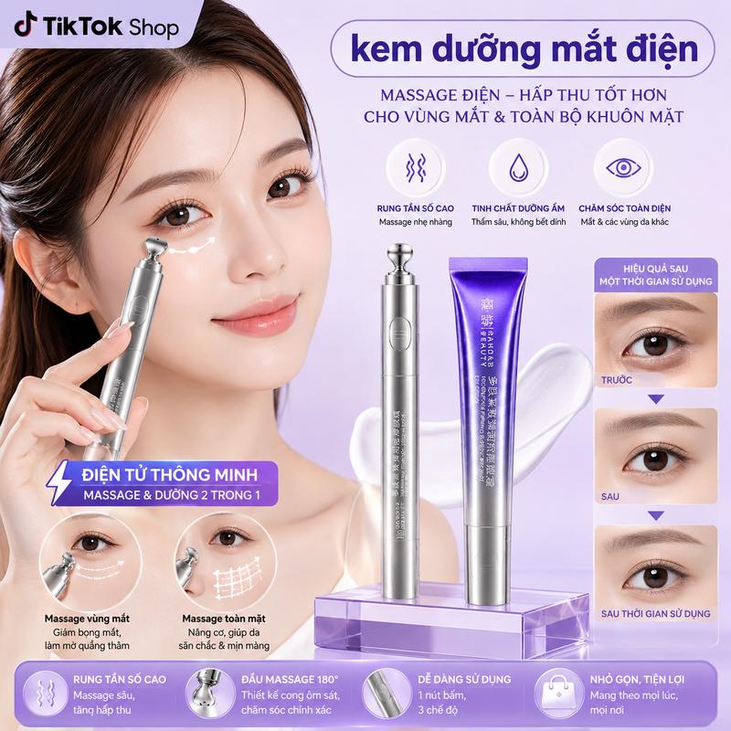 Kem Dưỡng Mắt Điện Đa Peptide – Chăm Sóc Vùng Mắt, Dưỡng Ẩm, Massage Mắt, Giúp Mờ Nếp Nhăn & Quầng Thâm, Giúp Vùng Da Mắt Trông Săn Chắc Hơn