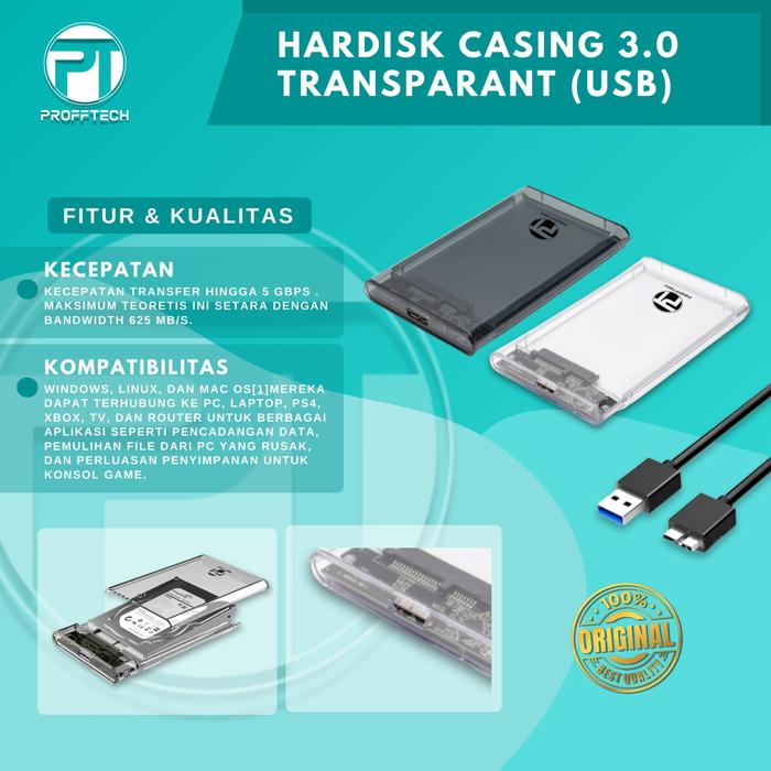 Jual HDD Enclosure 2.5 SATA USB 3.0.Casing hardisk external. PROFFTECH ...