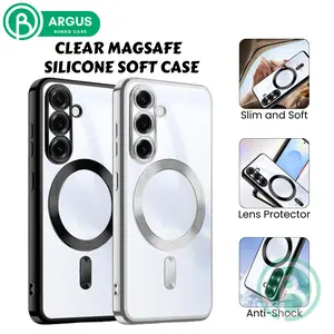 Bunso ARGUS Soft Case untuk SAM A57 A37 A17 A07 A56 A36 A26 A16 A55 A35 A15 5G 4G Clear Magnetic Slim Silicone Cover Silikon Casing With Camera Lens Glass Protector