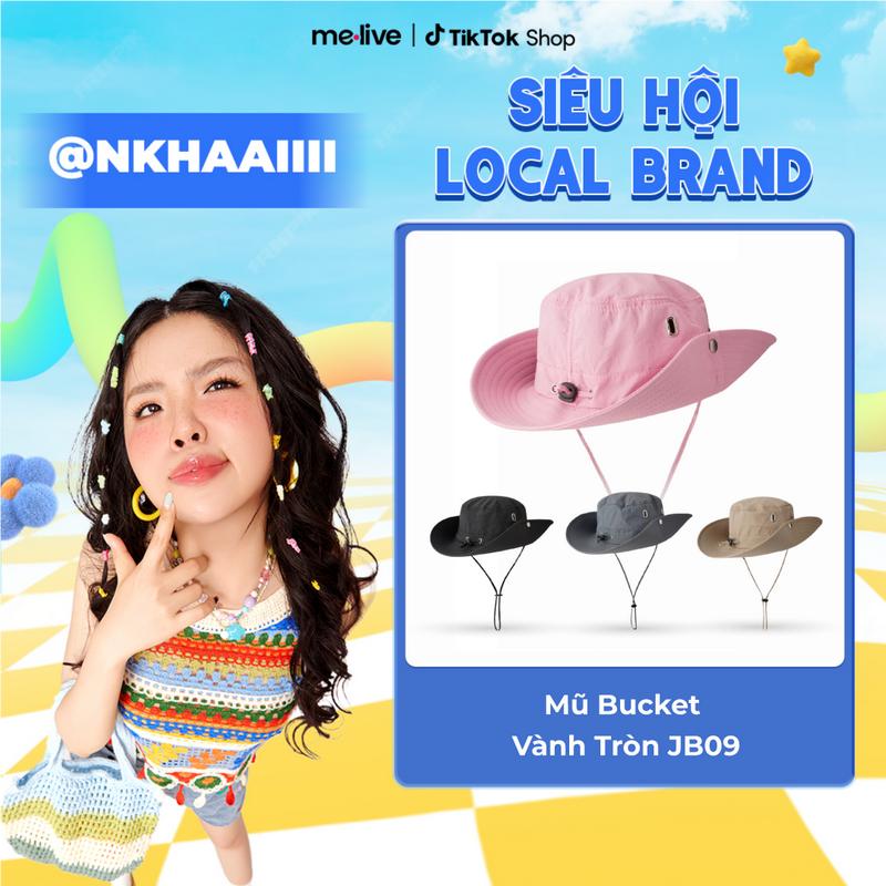 Mũ Bucket Vành Tròn JB09 Jussy Fashion Nón Vành Tròn Có Dây Quai Nón Chất Vải Kaki Dày Có Lớp Lót Hat Cap Nữ Women