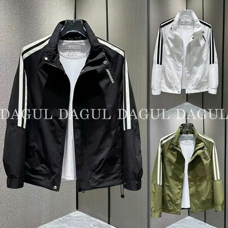 DAGUL Áo gió DAGUL 2 lớp cổ cao logo thêu chỉ ánh kim phối 2 đường viền cánh tay khóa kéo có cúc bấm thiết kế tối giản sang trọng.