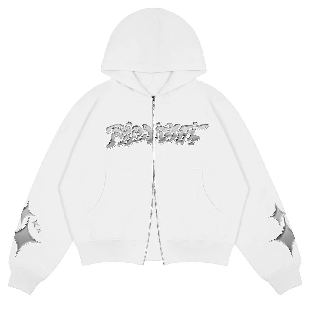 IDEAAL CO| DOUBLE ZIPPER HODDIE BOXY STARBOY/SKENA OVERSIZE UNISEX 280 GSM WHITE NEREGULAT hoodie kalcer balaclava jacket cotton fleece bdg hoodies oversized cowok basic - Shop | Tokopedia
