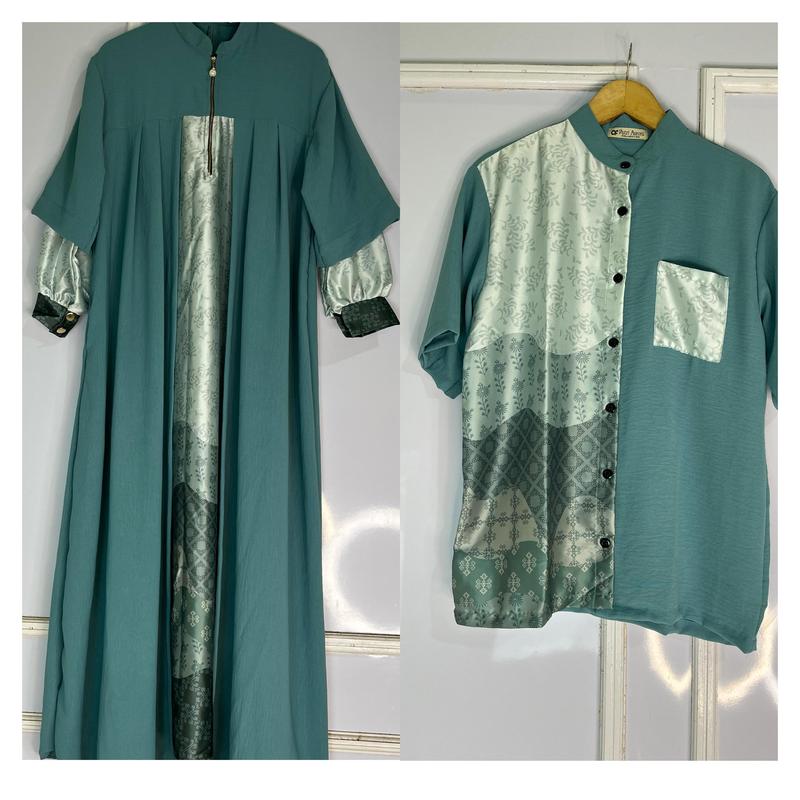 Putri Aurora Collection [Part 1 & 2] SET COUPLE MUSLIM ETALASE KHUSUS WARNA TOSCA Dress Baju Pasangan 1