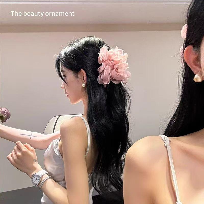 Kẹp Tóc Nơ Ngoại Cỡ Kẹp Tóc, Dành Cho Nữ, Cảm Giác Cao Cấp, Kẹp Cá Mập Ở Phía Sau Đầu, Thiết Kế Tay Cầm Bong Bóng Đám Mây 5