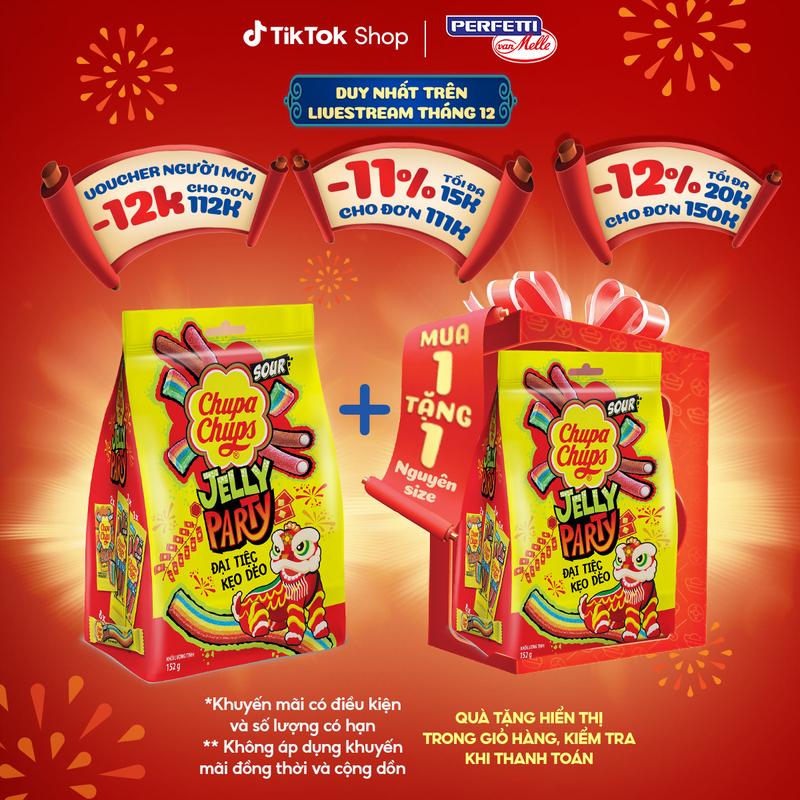 TẾT 2026 Kẹo Dẻo Chupa Chups hỗn hợp JellyParty 152g