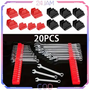 20 Slot Wrench Holder Rak Wrench Dapat For Tool Drawer Storage Dilepas Wrench Organizer