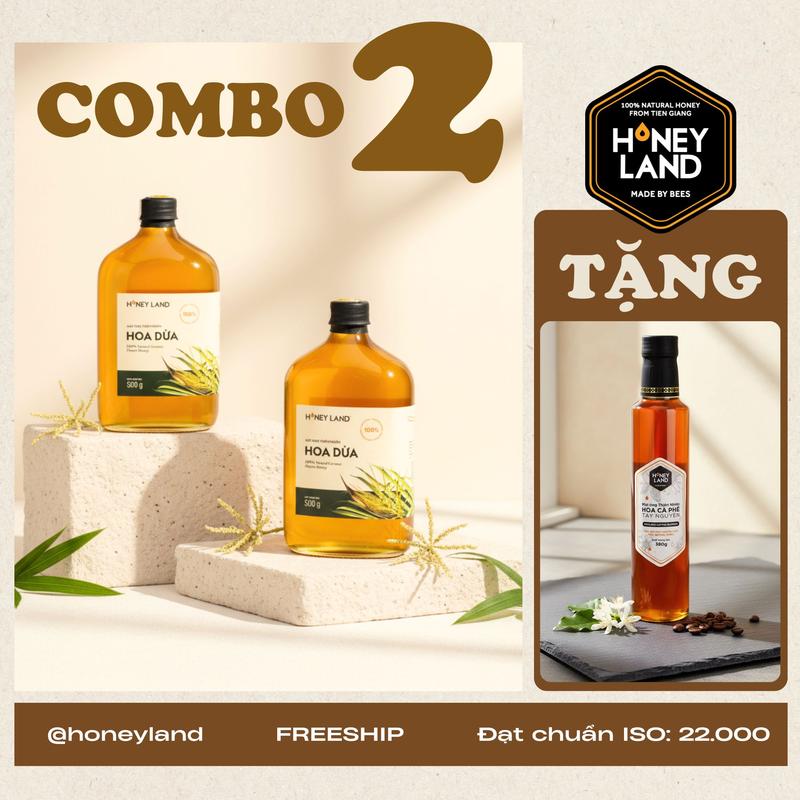 Mật Ong Hoa Dừa HoneyLand 500g Mật Ong Thiên Nhiên Mật Ong Vít Nắp