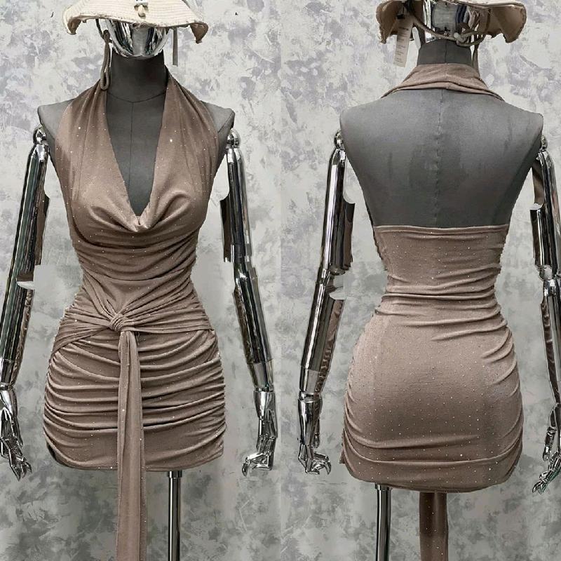 Váy Yếm Kiểu Dáng Ngắn Chất Nhung Đính Đá Vạt Trước Dài 40/60kg 4