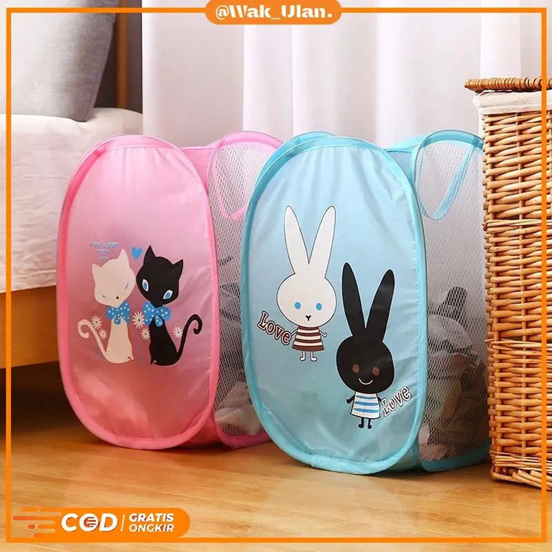 Keranjang Baju Kotor Lipat Motif Karakter / Laundry Basket / Keranjang Kartun / Tas laundry baju 1