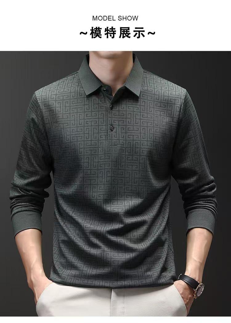 Product Introduction of New men's high-end business casual loose polo shirt Breathable, comfortable, elastic, multi-color optional lapel T-shirt Moisture wicking and trendy versatile commuting T-shirt 12