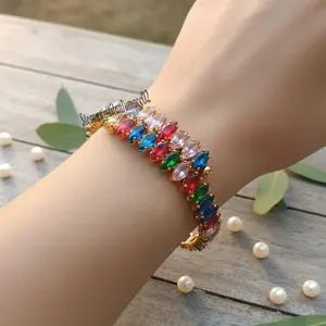 Gelang Bangle Permata Zircon Mewah Dan Cantik Elegan Untuk Wanita Titanium Stainless Steel