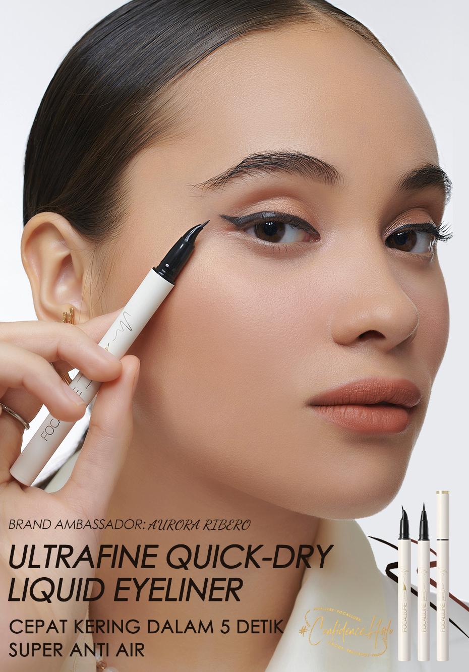 [Official] FOCALLURE Ultra Fine Liquid Eyeliner Quick-dry tahan air #ConfidenceHalo
