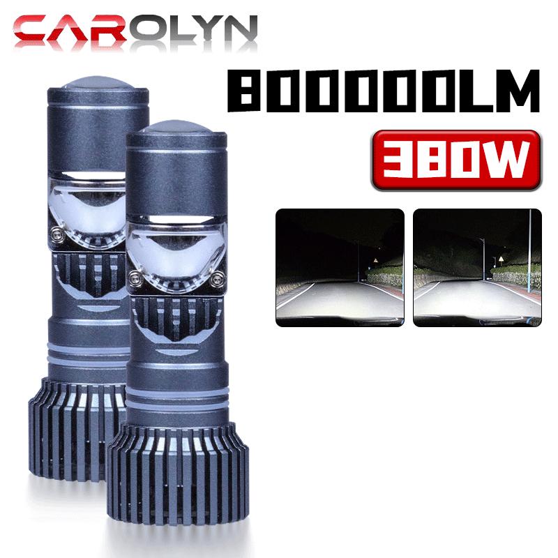 Máy Chiếu LED, CAROLYN, 2PC, Công Suất 380W, 800000LM, Đèn Pha Xe Máy Ô Tô, Đèn…