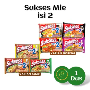 Mie Instan Sukses Isi 2 Variant Kuah & Goreng - 24pcs/Dus - Bawang, Makanan, Food, Ayam, Ramen