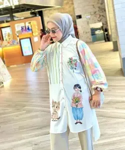 Ameela.kl -Tunik Print BRENDA – Bahan Lemone Premium Lembut & Nyaman X ABIRA