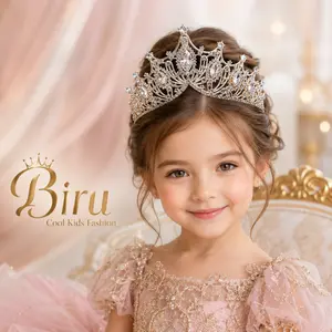 Biru Cool Kids Fashion Tiara Pengantin Silver Rhinestone Marquise 9 Batu Aksesoris Rambut Wedding