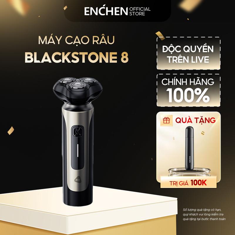 Máy cạo râu Blackstone 8 Enchen 3 lưỡi dao 3D, lưới kép siêu mỏng, chống nước IPX7 - BH 6 tháng
