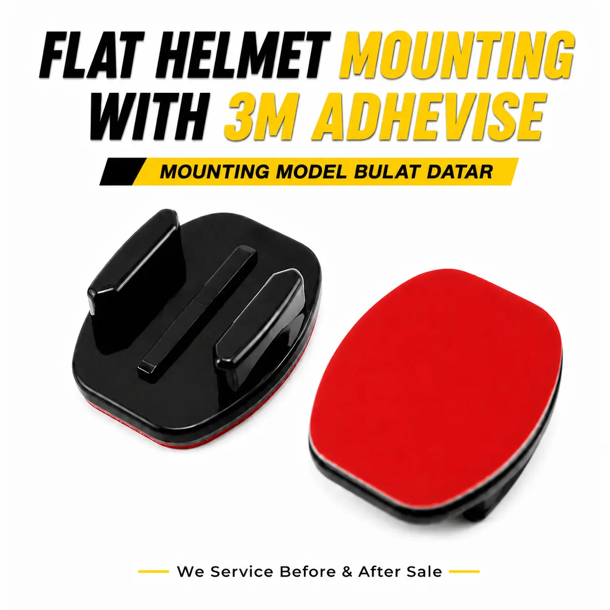 FLAT HelmET MOUNT MOUNTING LEM PEREKAT 3M DATAR BULAT DOUBLETIP untuk ACTION CAM GOPRO YI KOGAN SJCAM aksesori kamera helm dengan perekat 3M