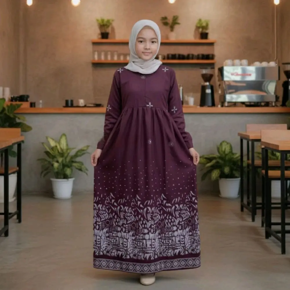 gamis ank sutena burgundi