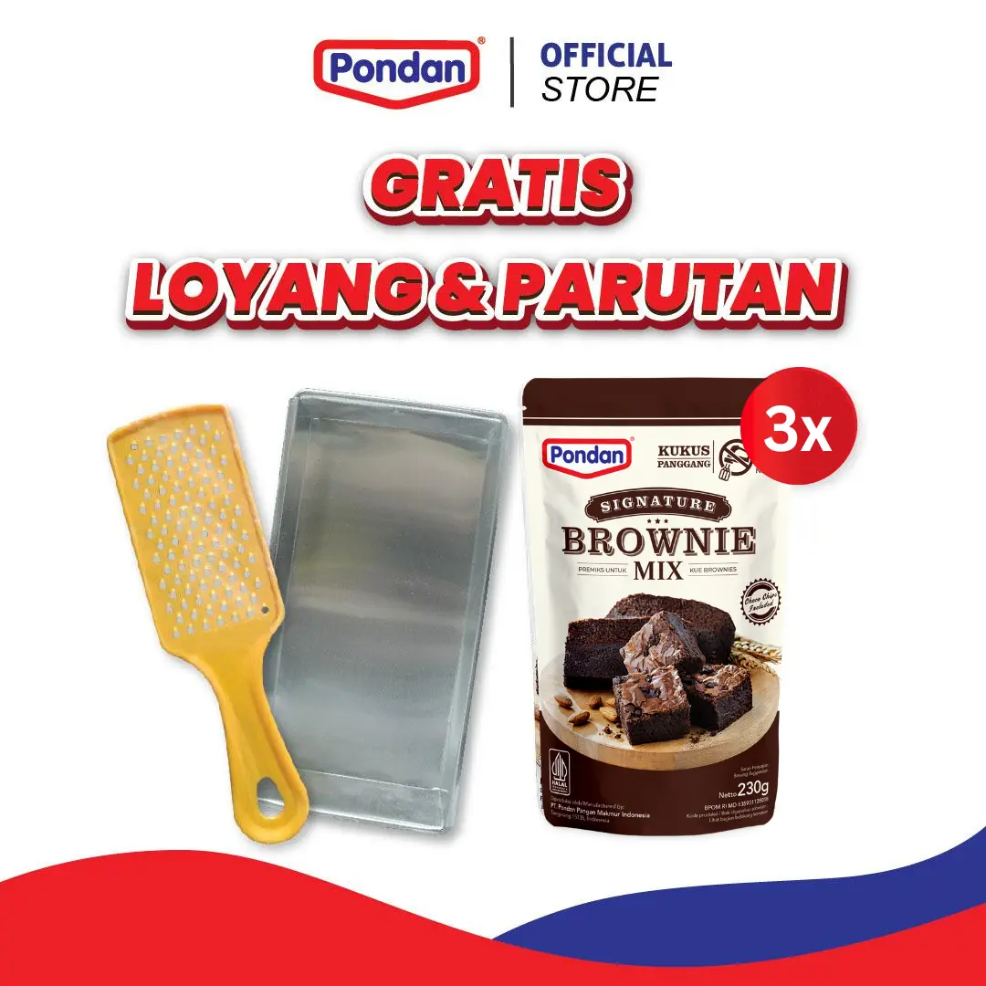 (GRATIS LOYANG & PARUTAN KEJU) 3pcs Pondan Brownies Kukus/Panggang 230 g