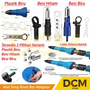 Alat Tang Rivet Ripet Adaptor Konverter Bor Paku Rivet Elektrik Gun
