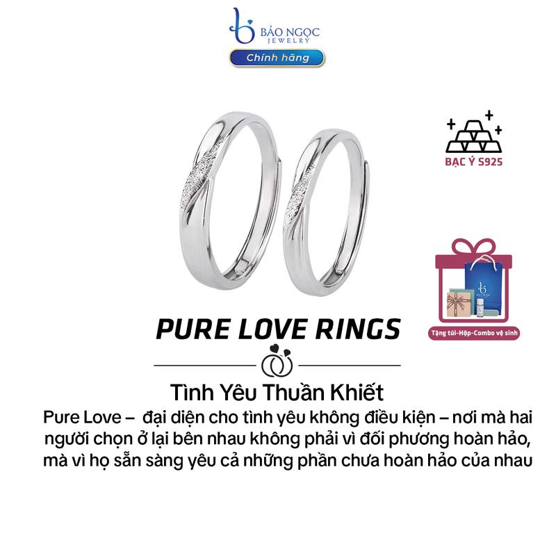 Nhẫn Đôi Tình Yêu Thuần Khiết - Pure Love Rings | Bạc S925 Đính Đá CZ Cao Cấp | Quà Tặng Ý Nghĩa Cho Người Yêu - ND3040 [Bảo Ngọc Jewelry]