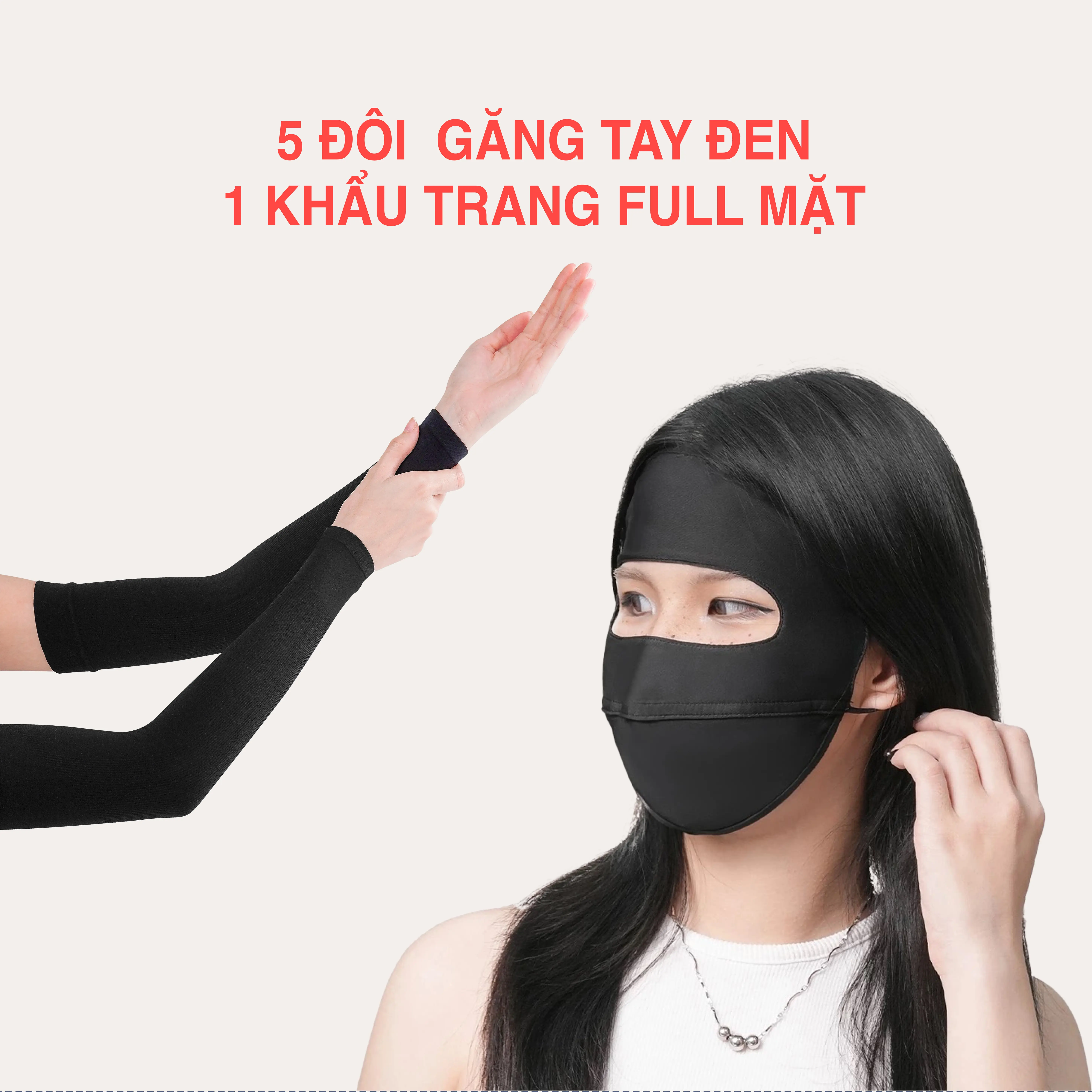 5 Đôi Găng Tay OTK02 + 1 Khẩu Trang FM02 Đen