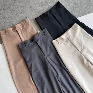 Heynona- Alexa Pant Celana Kerja Wanita Kantor Formal Pinggang Belakang Karet Bahan Semiwol Premium Tebal Adem Full Netral Colors Size M L XL