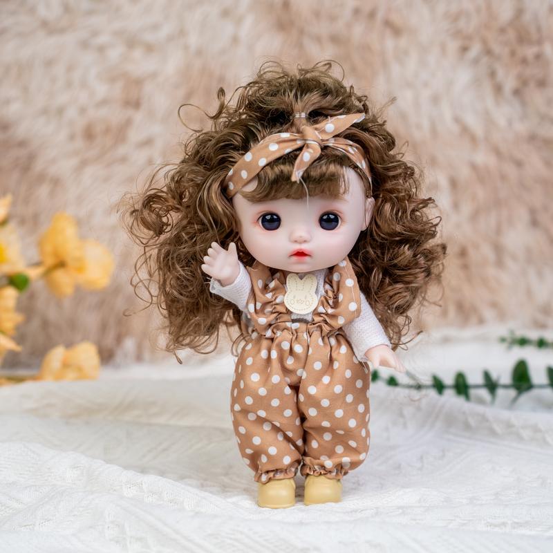  26cm Búp bê vải dễ thương mới đồ chơi sang trọng hợp thời trang búp bê bạn gái quà tặng sinh nhật trẻ em nhồi bông có tóc bằng cutie doll alive 