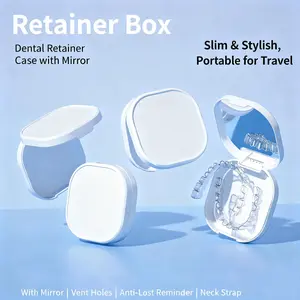 Storage Box Denture Portable Soak Box Invisible Braces Orthodontic Retainer Cleaning Cleaning Boxes False Teeth Protective