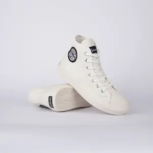 Sepatu Quiferstep - Sepatu Sneakers Pria Wanita Kasual Putih Quiferstep Odisi Basic High Full White Shoes Casual Putih Tinggi Sneaker Canvas Casual Putih