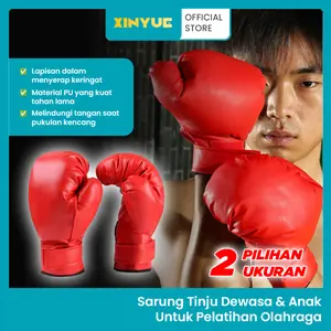 Sarung Tinju Anak dan Dewasa Polos Bahan PU/Boxing Gloves -Xinyue