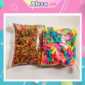 (100 grm) Mainan Rendeman Mutiara Satu Set Binatang Laut Rendem / Water Beads