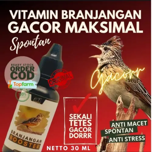 Vitamin Burung Branjangan 30mL / Vitamin Semua Burung / Doping Burung Branjangan/ Obat Burung Branjangan / Penggacor Burung Branjangan / Gacor Branjangan / Vitamin Khusus Burung Branjangan / Booster Burung Branjangan Gacor / Jamu Burung / Jamu Pengga